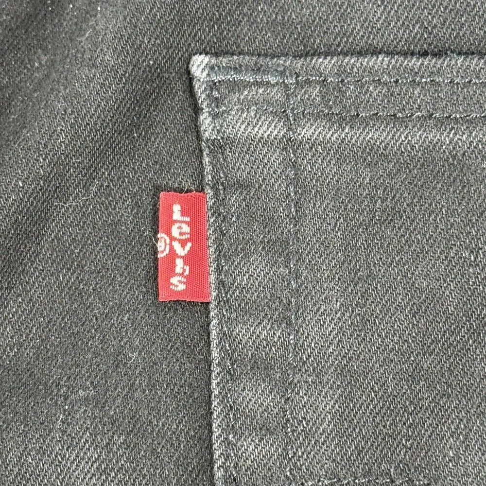 Levis 502 Regular Fit Tapered Leg Jeans Mens 34x32 Black Denim Cotton Blend Zip‎